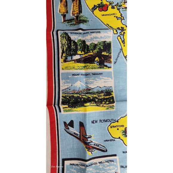 Pure Linen Fast Colours Kitchen Tea Towel New Zealand North Island Map 31x20 - Picture 14 of 16